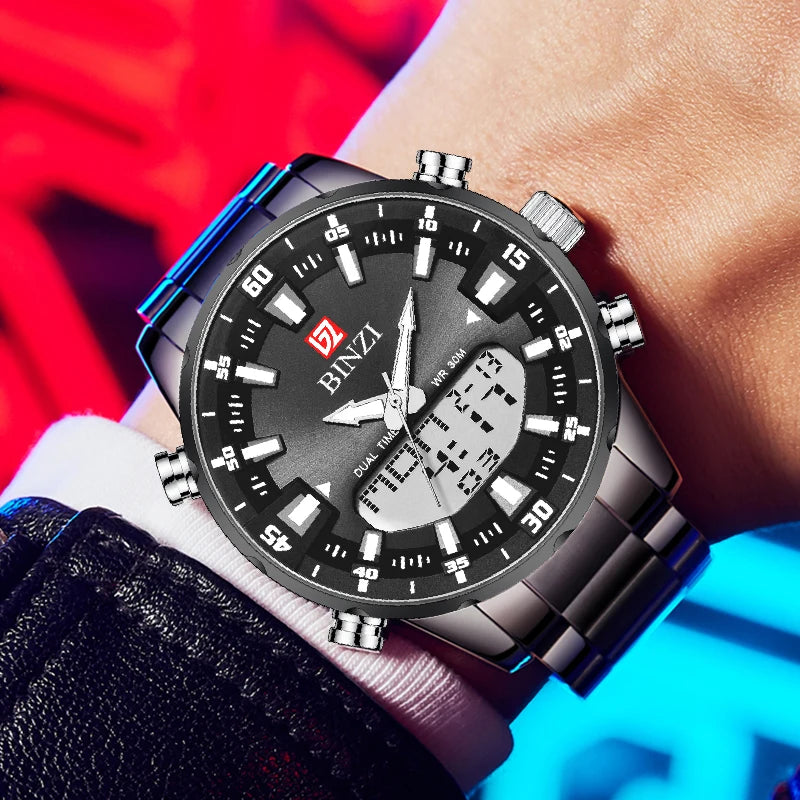 Luxury Men's Gold Quartz Chronograph Waterproof Sport Watch