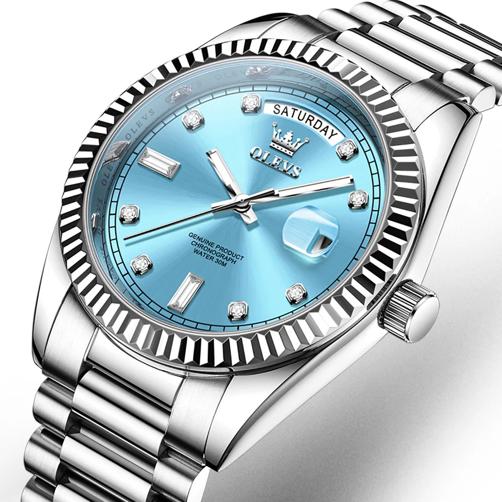 OLEVS Men's Automatic Mechanical Stainless Steel Watch with Date and Week Display