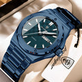 POEDAGAR Men's Luminous Quartz Watch with Stainless Steel Strap and Date Display