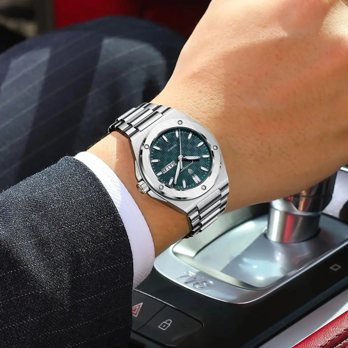 POEDAGAR Men's Luxury Waterproof Quartz Sport Watch with Date and Week Display